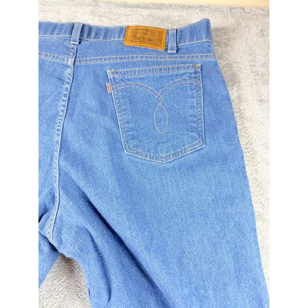 Vtg Levi's Brown Tab Straight Leg Jeans 38x30 Blue Denim Workwear Faded